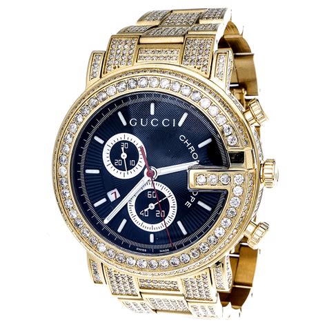 gucci men's watch diamond|Gucci watch on sale men's.